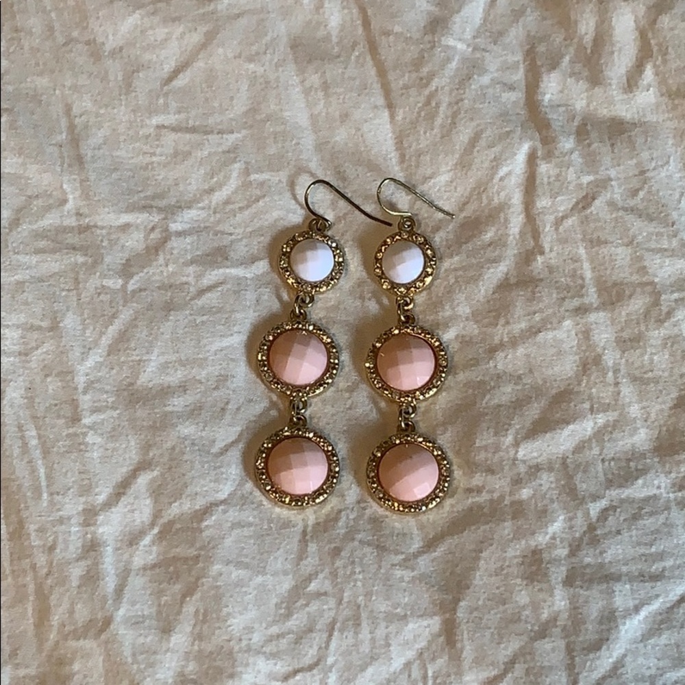 three gem dangle earrings
